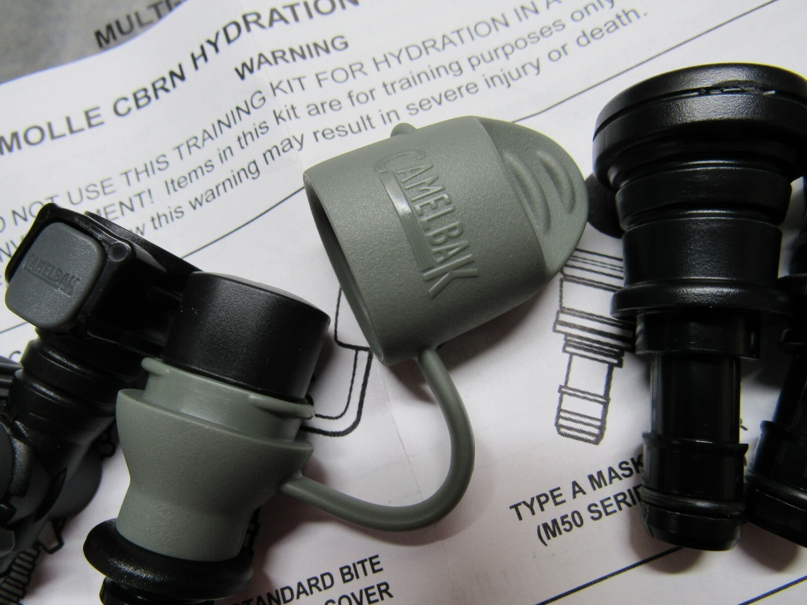 Camelbak Hydrolink Hydration Conversion Kit Bite Valve Foliage W/ Mask adapters