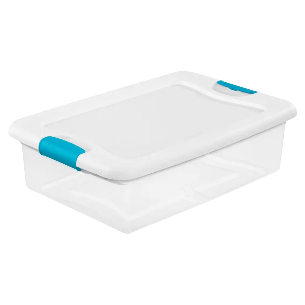 Sterilite 32 Quart Clear Stackable Latching Storage Box Containers, 18 Pack