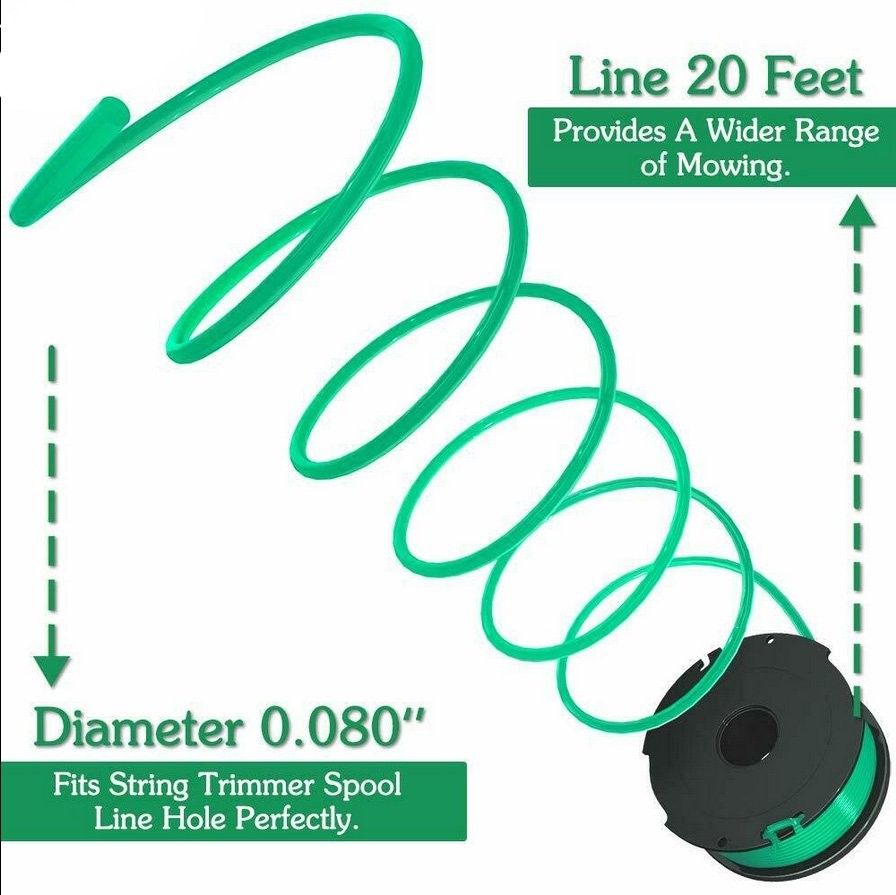 3 Pack String Trimmer Spool Line SF-080 Replace For Black & Decker GH3000 Model