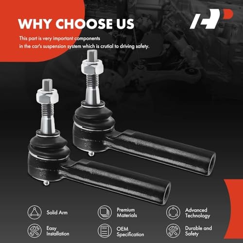 2 x [5.520 Inch] Front Outer Tie Rod Ends, Compatible with Chevy & GMC &