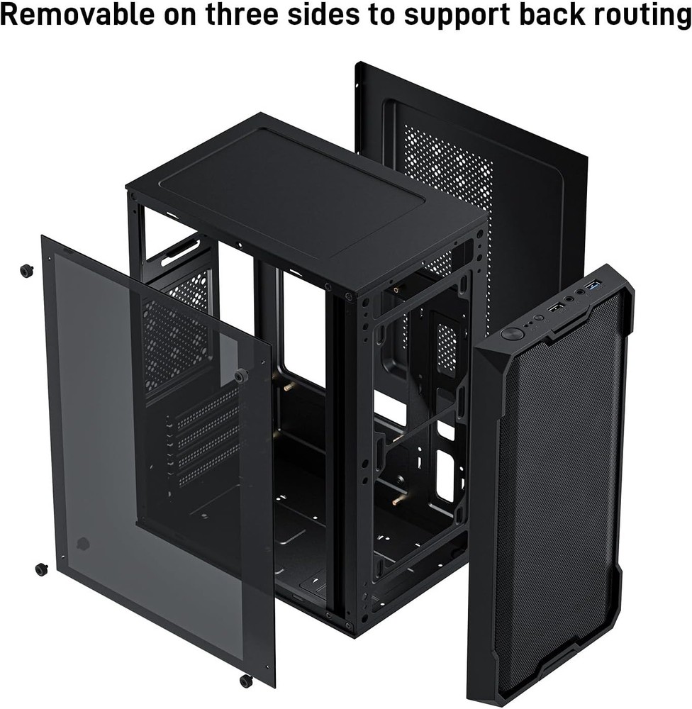 Micro ATX Case, MATX Case Mini PC ITX Desktop Computer Case Support ATX Psu/250M