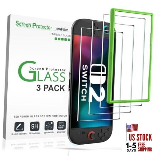 Tempered Glass Screen Protector Compatible with Nintendo Switch 2 SWTCH2-7.9"