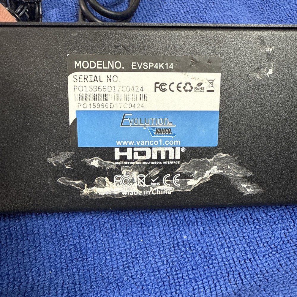 Vanco Evolution EVSP4K14 4K HDMI 1x4 Splitter - FAST FREE SHIPPING!
