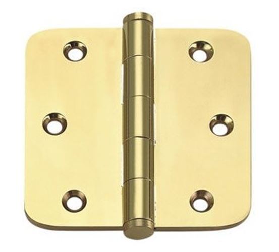 3-1/2" Polished Brass 5/8" Radius Door Hinge