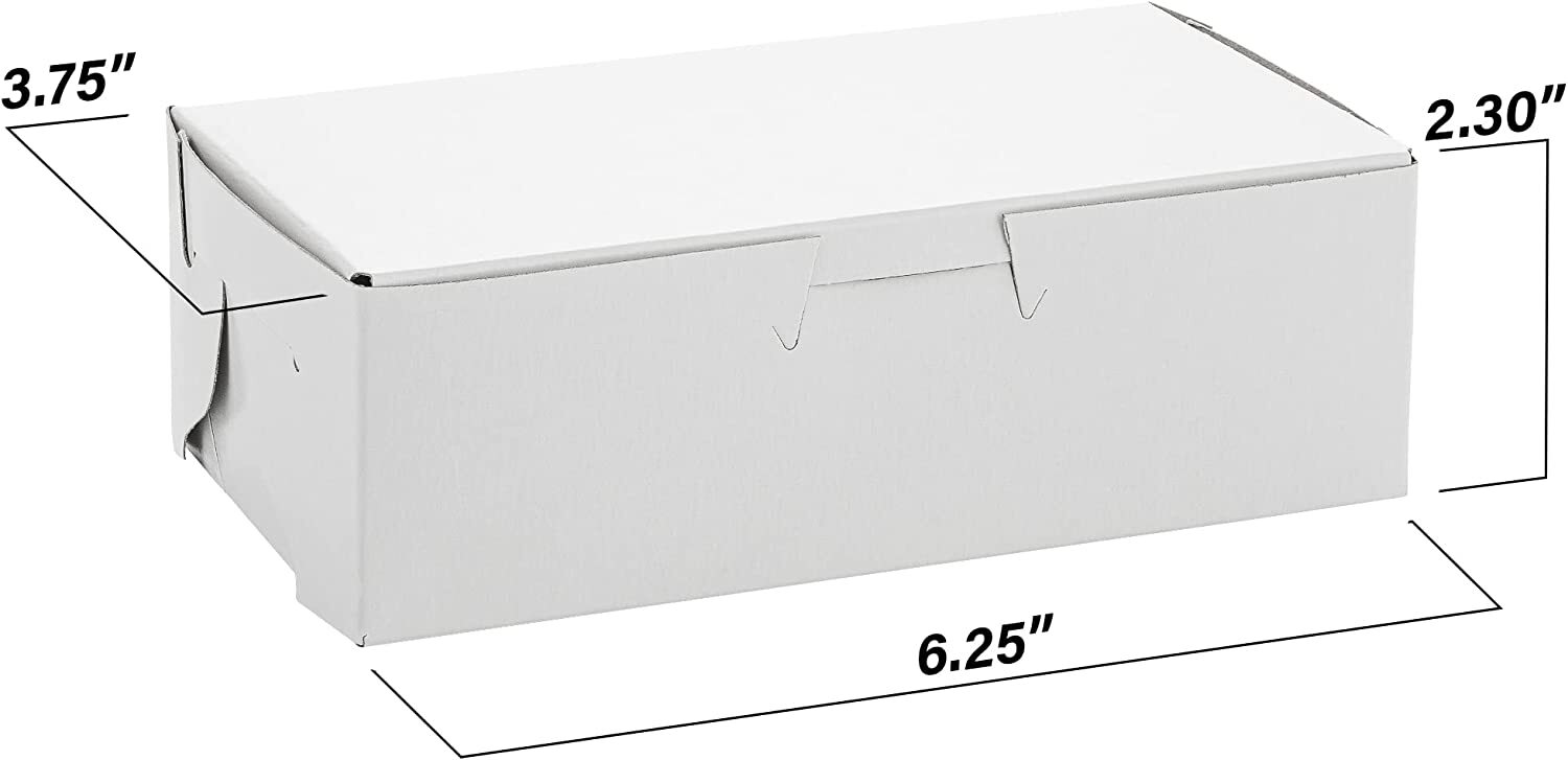 MT Products Donut Boxes - 6.3" x 3.8" x 2.3" White Bakery Boxes Pack of 30