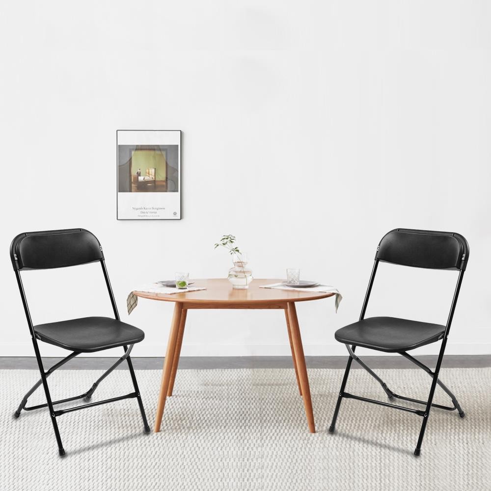 10x Plastic Folding Chairs Wedding Party Event Stackable Dining Chair Black