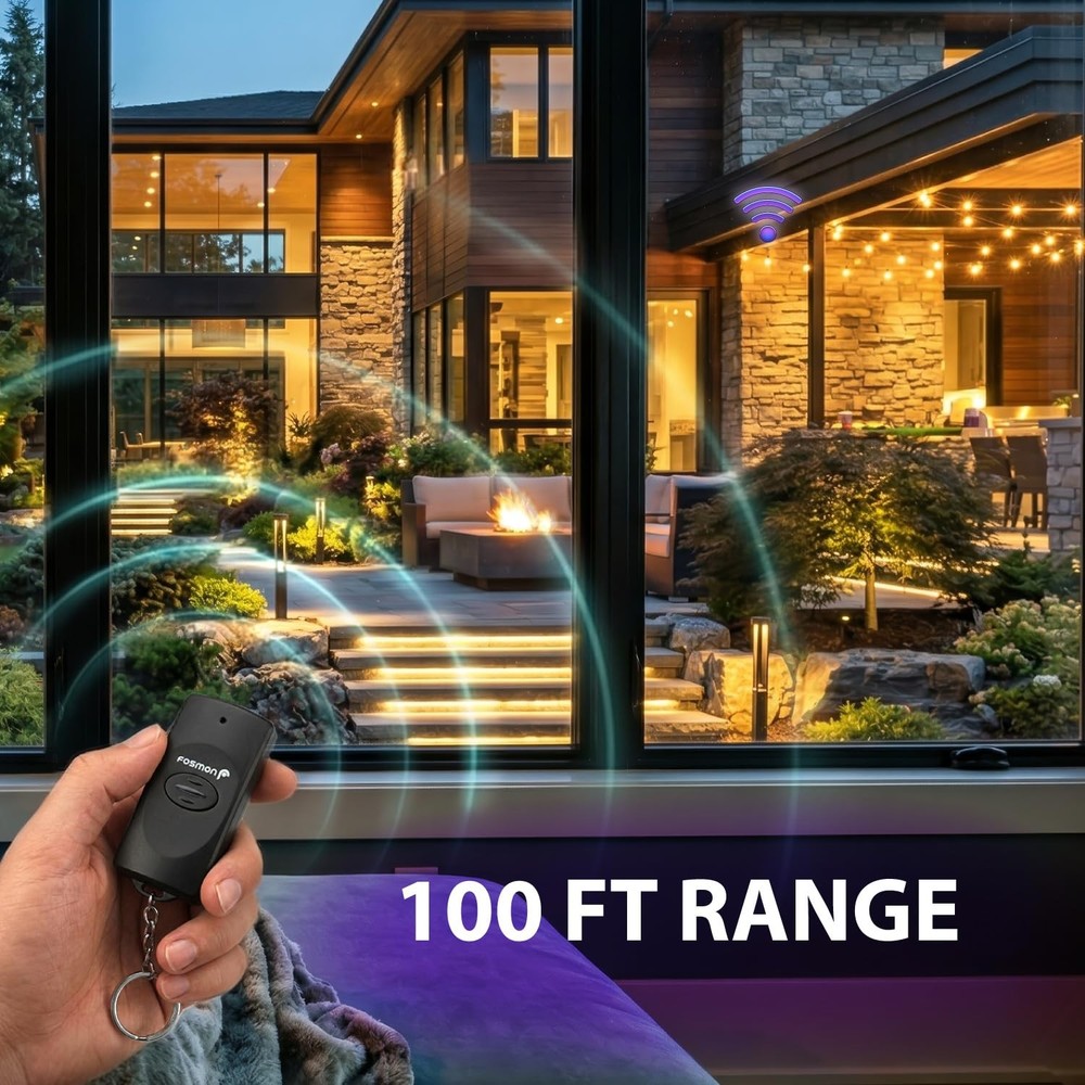 Fosmon WavePoint Wireless Remote (1 Pack), 1 Grounded Outlet + 1