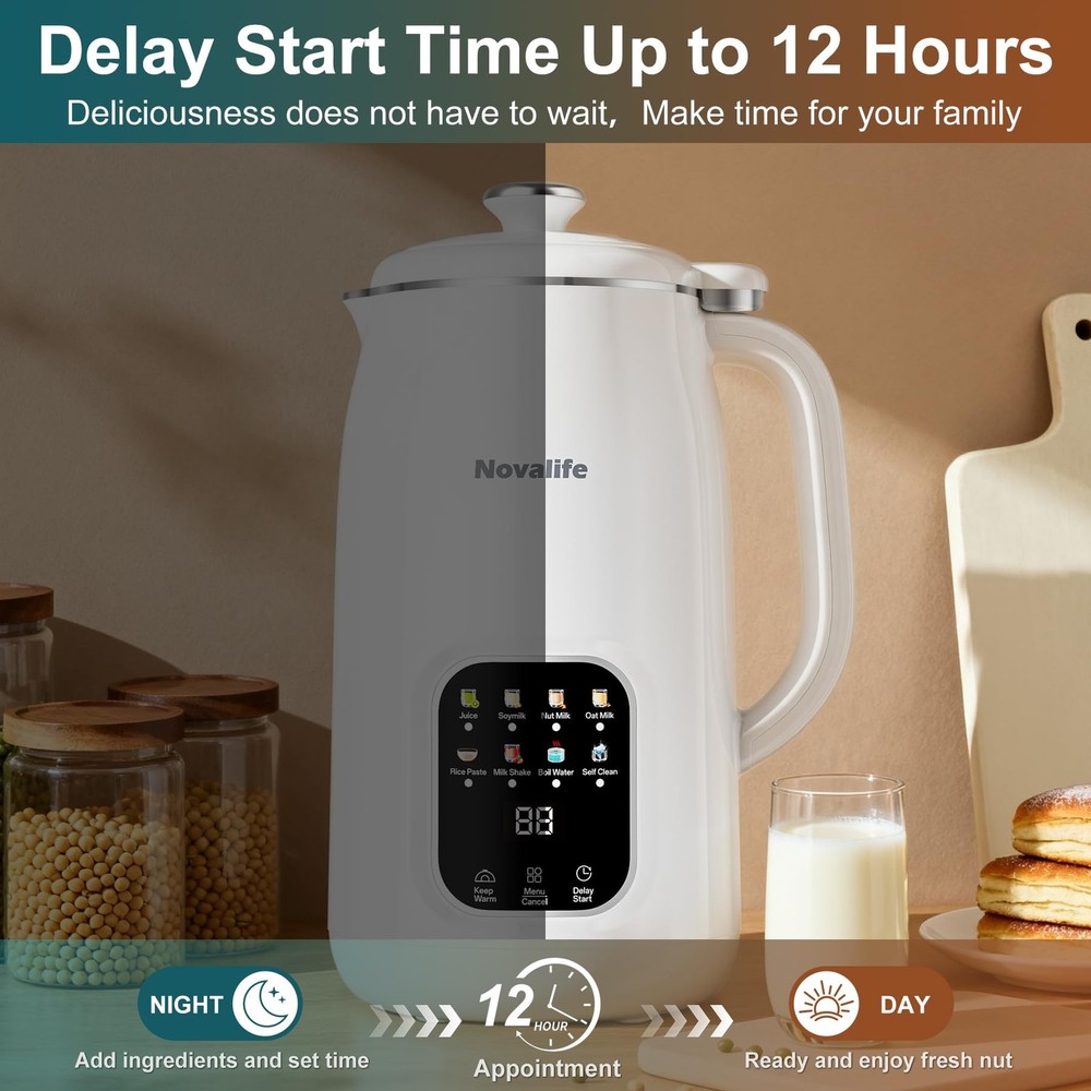 8 in 1 Nut Milk Maker Machine, 40oz Automatic Soy Extra Large, White
