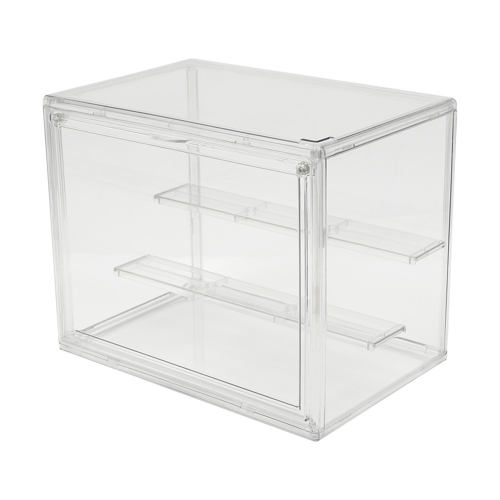 Compact 2-Tier Display Shelf Clear Cake Cupcake Bread Storage Box Display Case