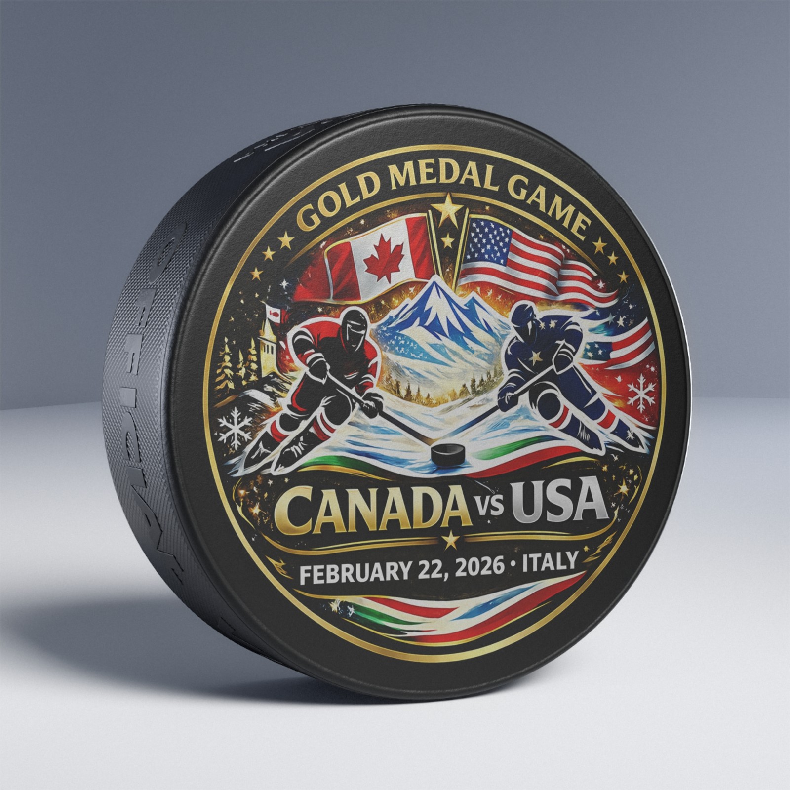 Canada vs USA Hockey Puck | Gold Medal Game February 22, 2026 Olympic Souvenir