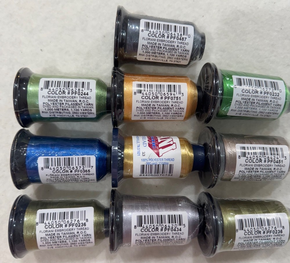 Floriani Embroidery Thread 10 New Spools Polyester Multiple Colors