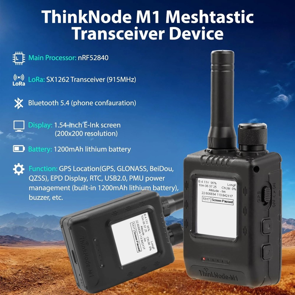 ThinkNode-M1 ELECROW LoRa Meshtastic Transceiver with GPS and nRF52840 - NEW