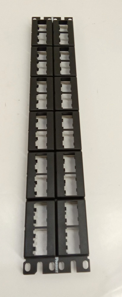 Panduit CPP48WBLY Mini-Com Modular Patch Panel with Faceplate 48 Port 2 RU Black