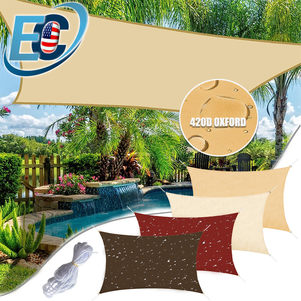 Waterproof Shade Sail Patio Awning Outdoor Garden Pool Sun Canopy Shelter Cover