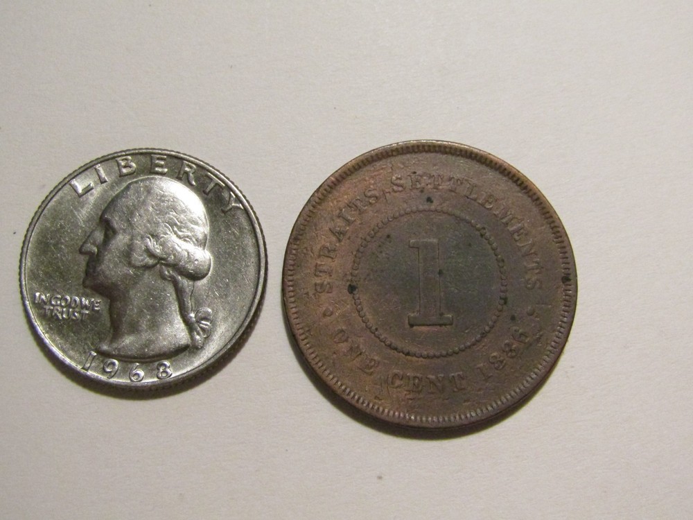 Straits Settlements 1886 1 Cent Old Coin
