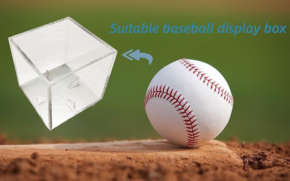 4 Pack Baseball Display Case, UV Protected Acrylic Boxes for Display,Clear Di...