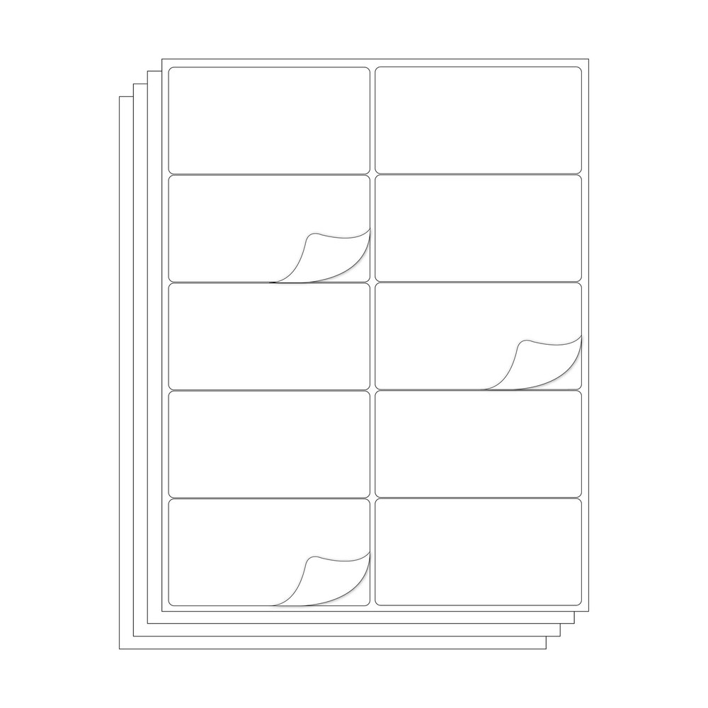 4" x 2" - Address Mailing White Label Sheets - 2000 Sheets/10 Labels Per Sheet