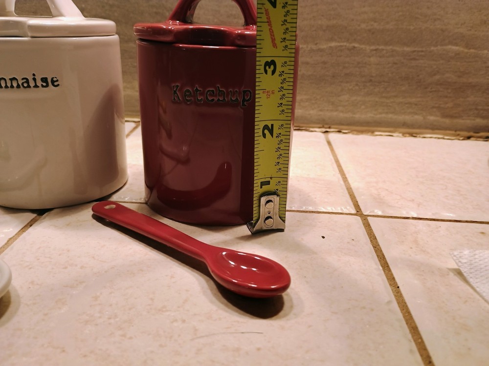 Ceramic Condiment Jars With Spoons