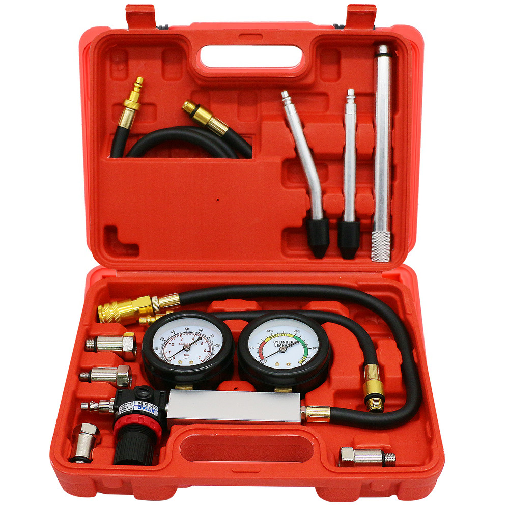Cylinder Leak Down Tester Kit Engine Compression Test Leakage Detector Tool Set