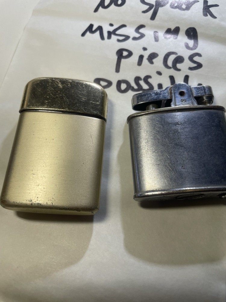 2 Vintage Ronson Typhoon Cigarette Lighter Untested Not Working