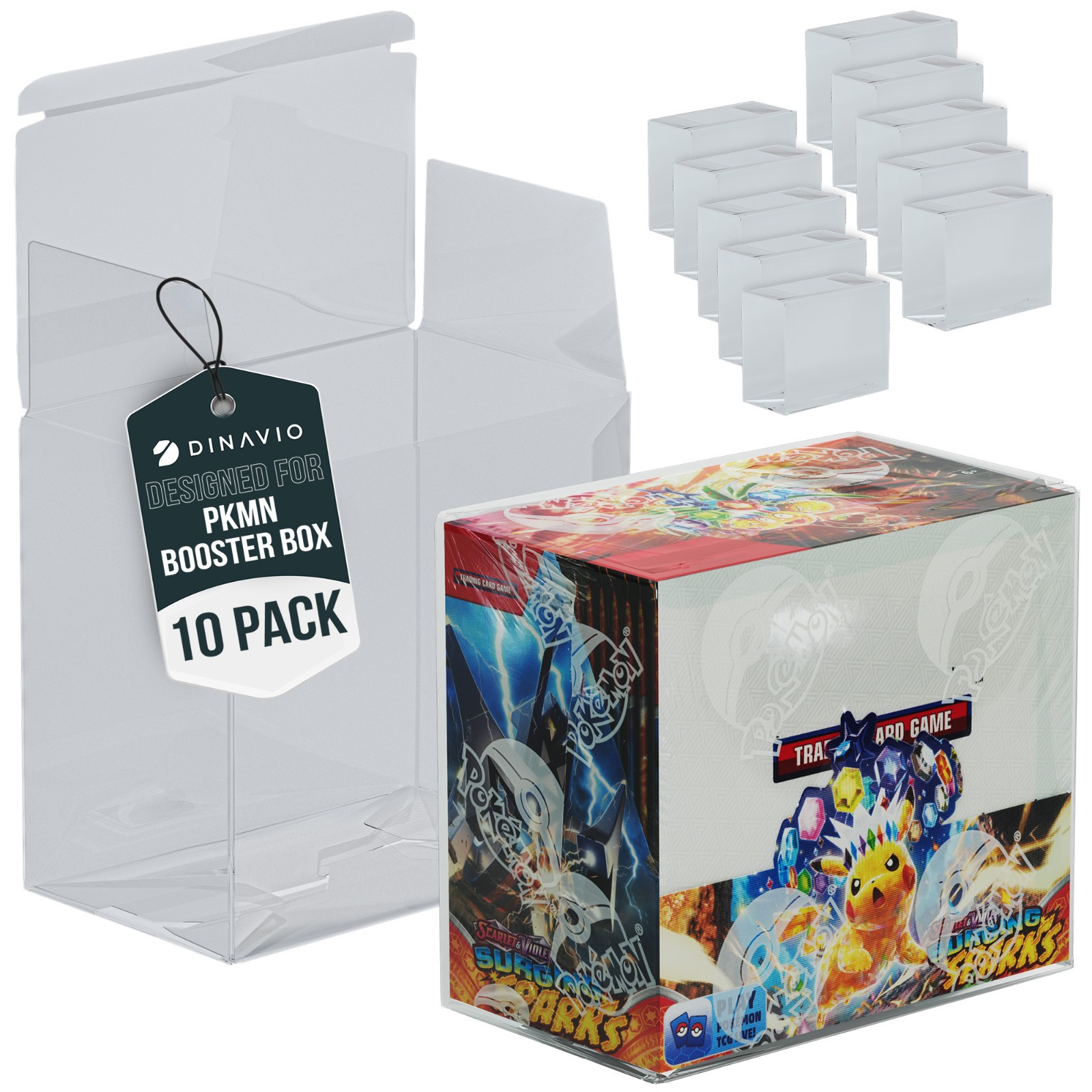 Plastic Pokemon Booster Box Case Protectors (x10) 0.5mm Thick Displays 10 PACK