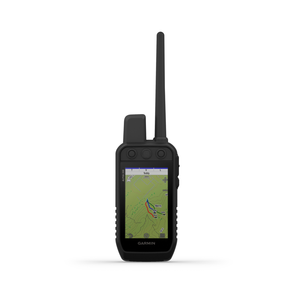 Garmin Alpha 200 Handheld Multi-Dog Tracker & Trainer w/Whistle and Leash Bundle