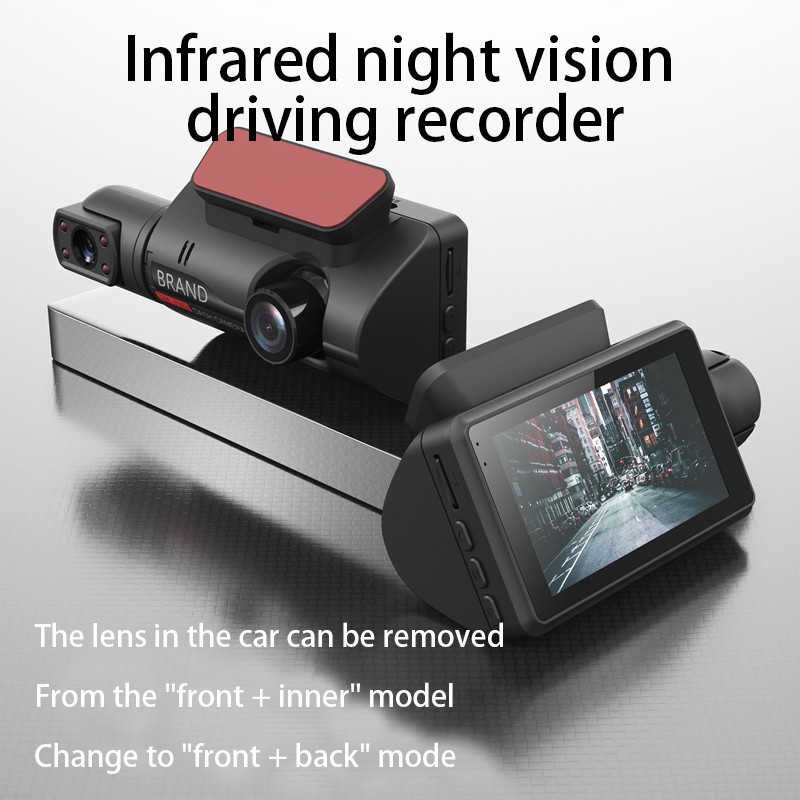 3 inch Car DVR G-sensor Front+Inside Camera Driving Video Recorder Touch Screen
