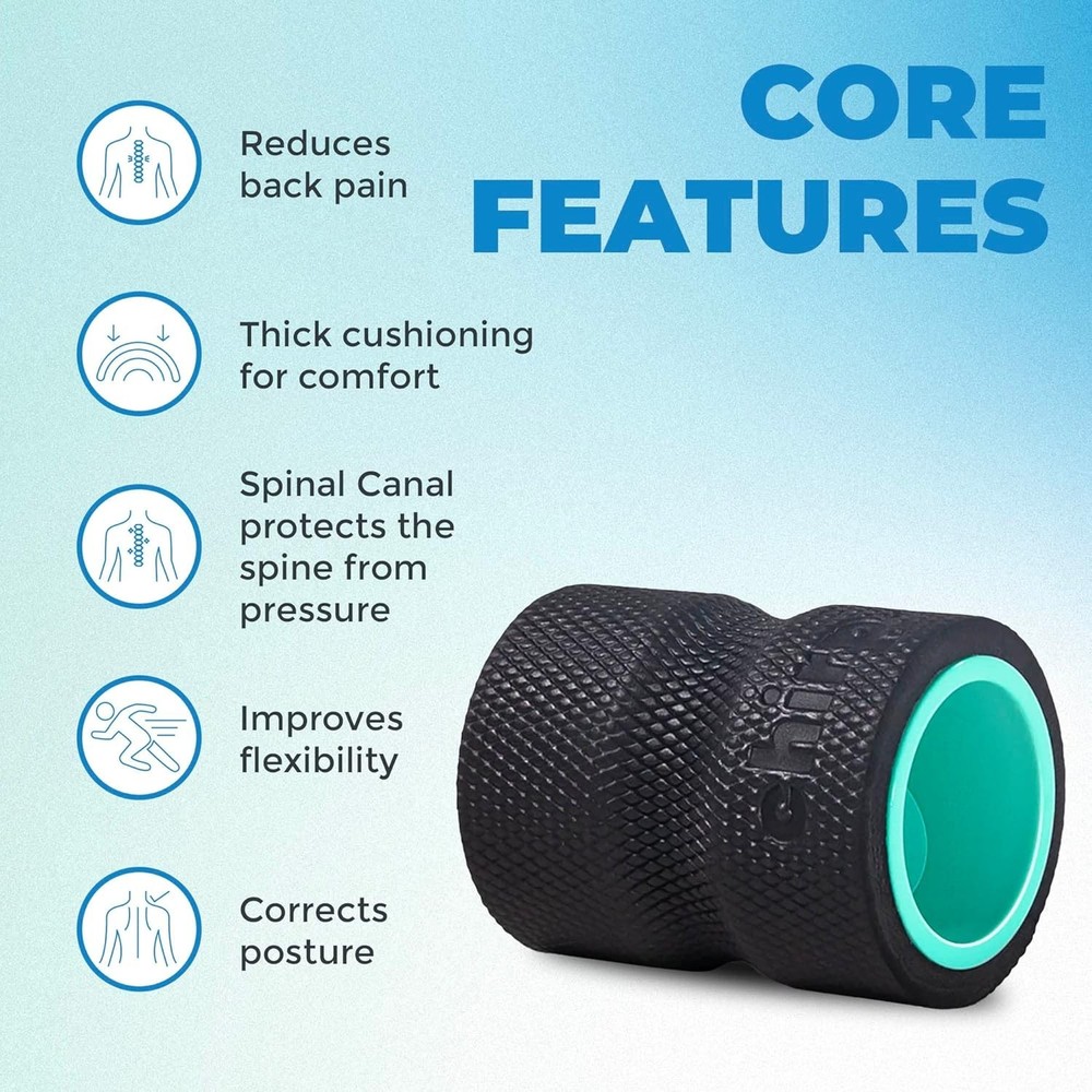 Wheel Foam Roller for Back Neck Relief Lumbar Spinal Decompression Therapy