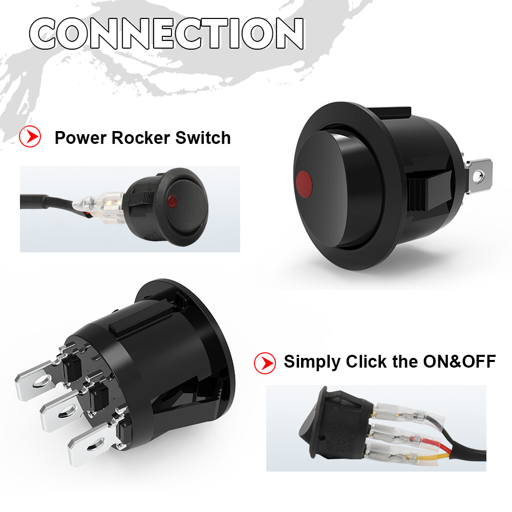 2 Lead Wiring Harness LED Light Bar 40Amp Relay Fuse ON-Off Switch For 2 Lights