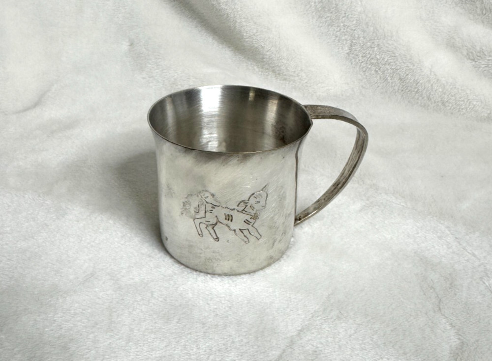 Vintage Angora Silver Plated on Copper Baby Lamb Cup England