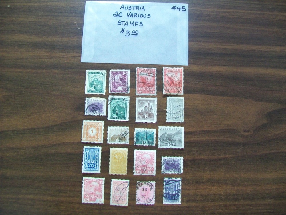 Austria Postage Stamps - Austria - Vintage - 20 Various Stamps (45)