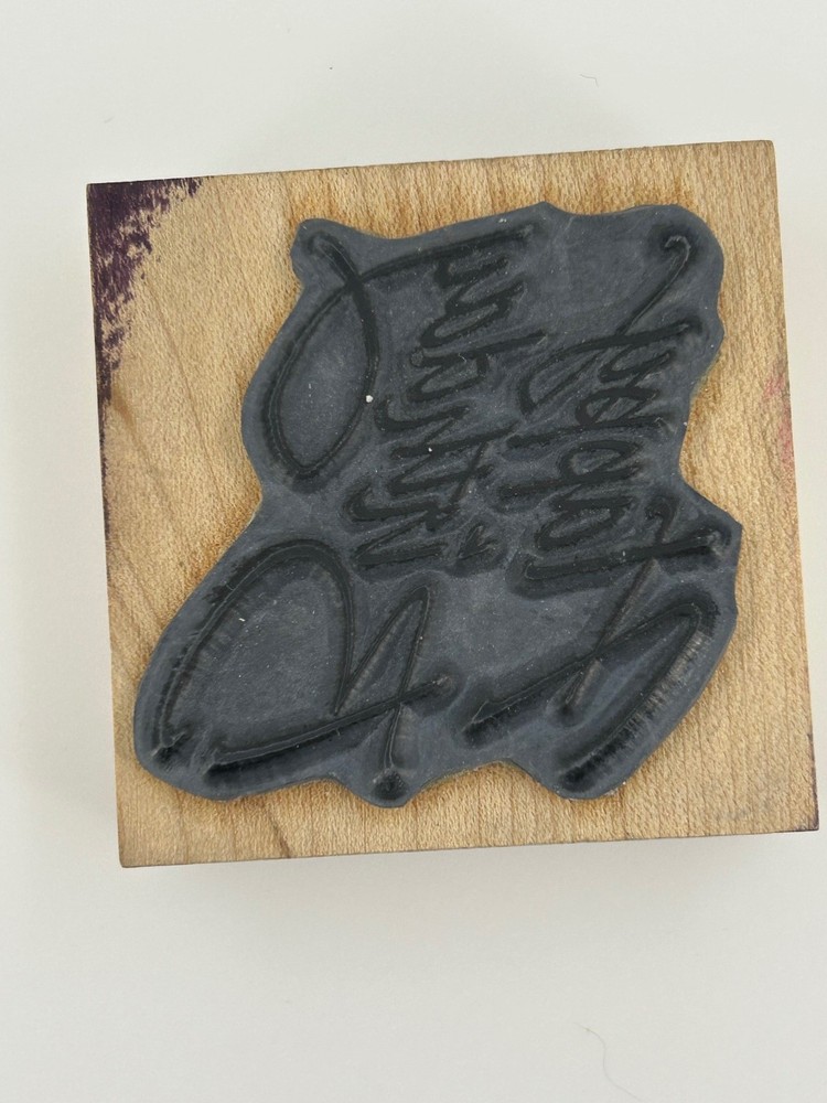 Happy Birthday Script Wood Mounted Rubber Stamp for Card Making