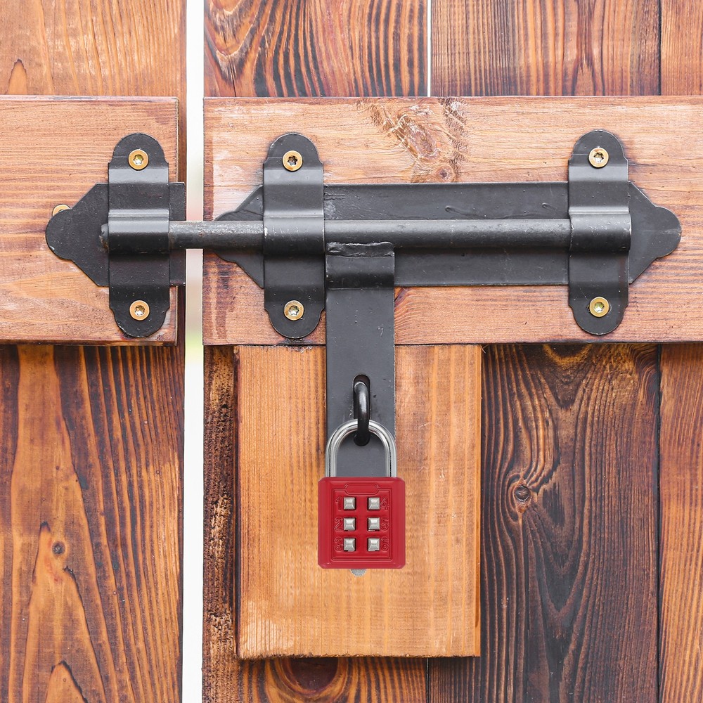 2Pcs Push Button Combination Padlock 6-Digit 3-Position Lock Red