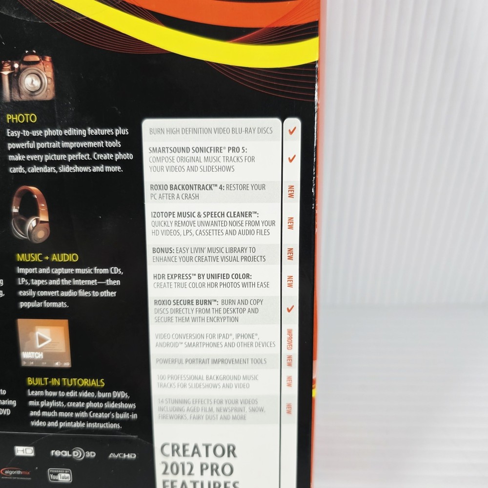 Roxio Creator 2012 Music- Photo Video Sharing Burning Software - Complete