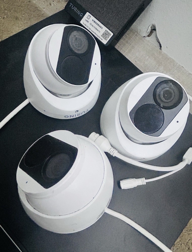Commercial Security Camera System - Turing PoE NVR + 3 4MP Cameras + Touchscreen