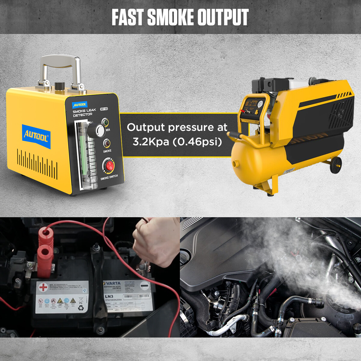 Automotive EVAP Smoke Machine Diagnostic Pipe System Vacuum Leak Detection Test