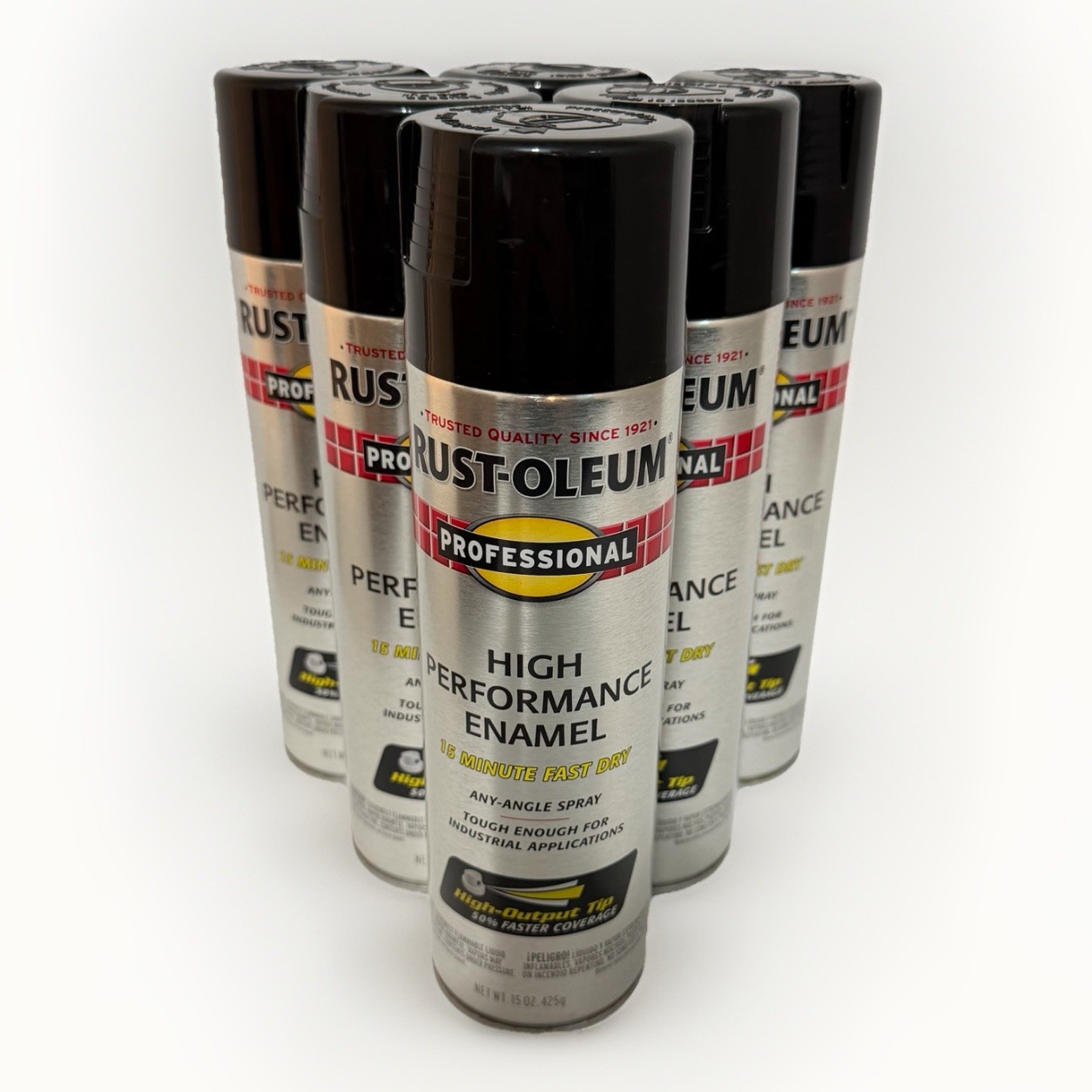 Rust-Oleum 7579838-6PK Professional High Performance Enamel Spray Paint, 15 Oz,