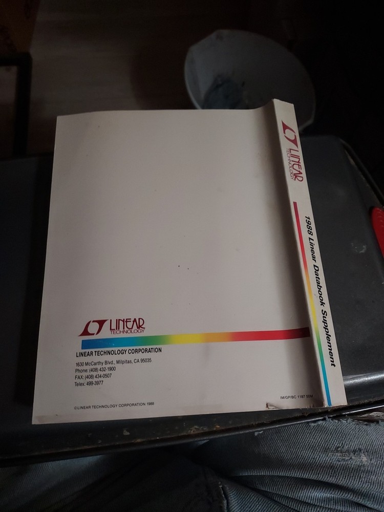 1988 LINEAR TECHNOLOGY LINEAR DATABOOK SUPPLEMENT