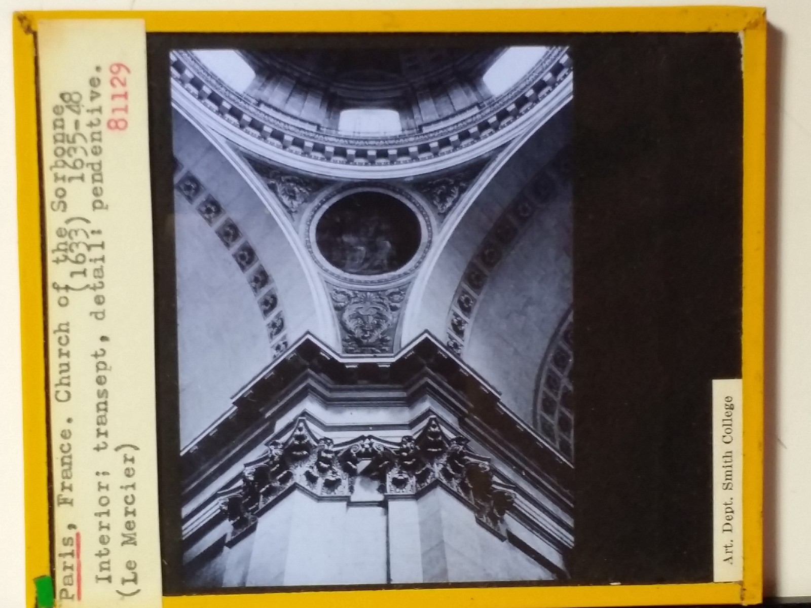 Pendentive, Church of the Sorbonne, Paris, France, Magic Lantern Glass Slide