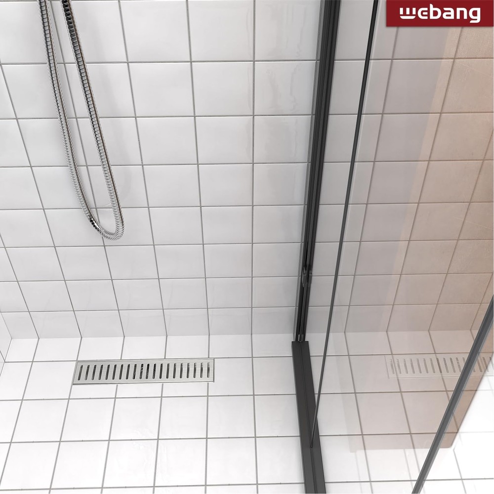 12 Inch Shower Linear Brushed Drain Rectangular Floor Drain with Accessories ...