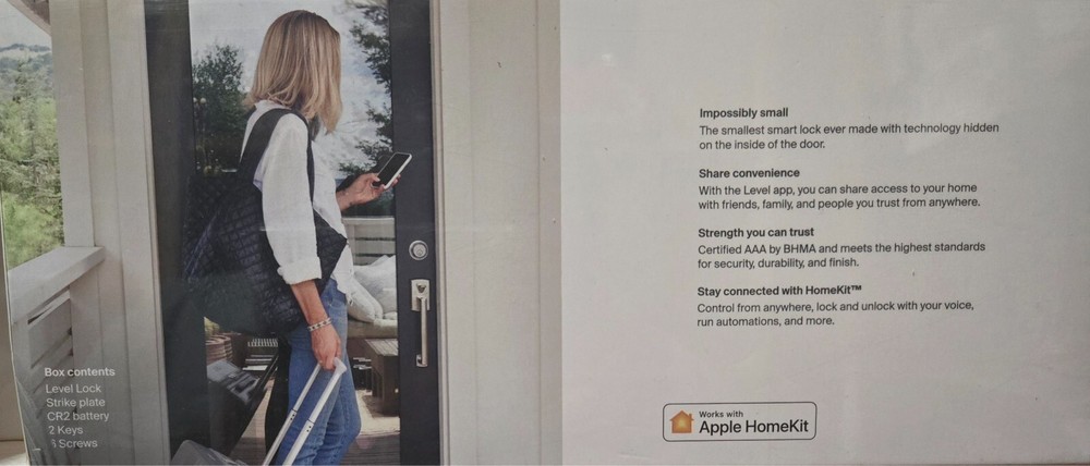 Level Lock Smart Lock, Keyless Entry, Smartphone Access, Bluetooth Enabled,