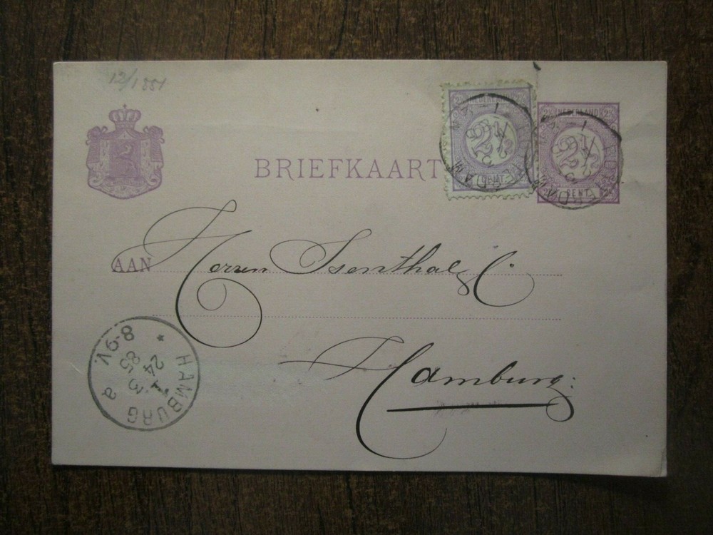 1885 NETHERLANDS UPRATED STATIONERY