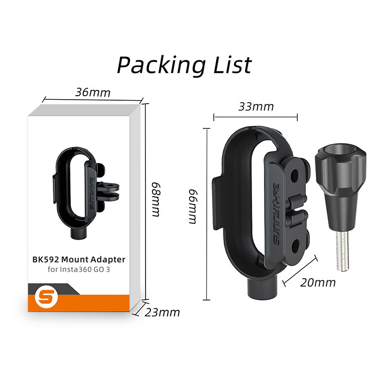 Mount Adapter Support Horizontal and Vertical Shooting Camera for Insta GO 3