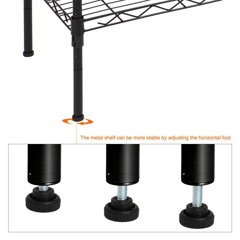5 Layers Wire Shelves Unit Adjustable Metal Shelf Rack Kitchen Storage Organizer