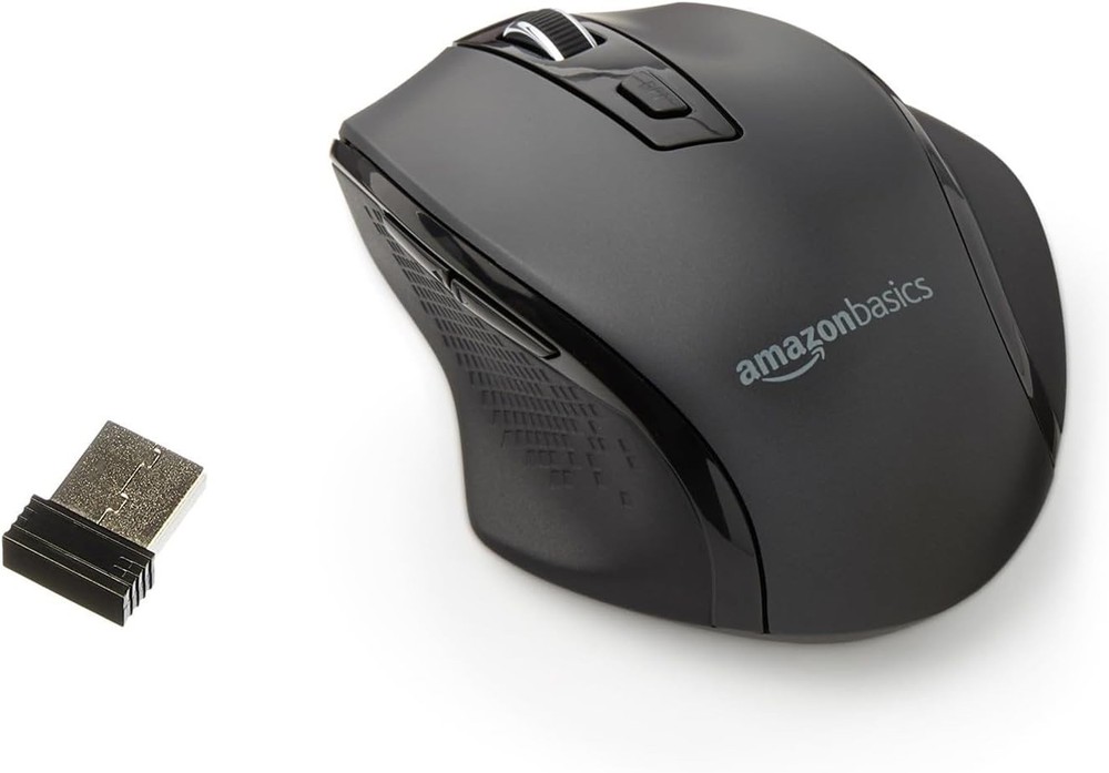 3 PACK Amazon Basics Ergonomic Wireless Mouse Black B0787D6SGQ NEW