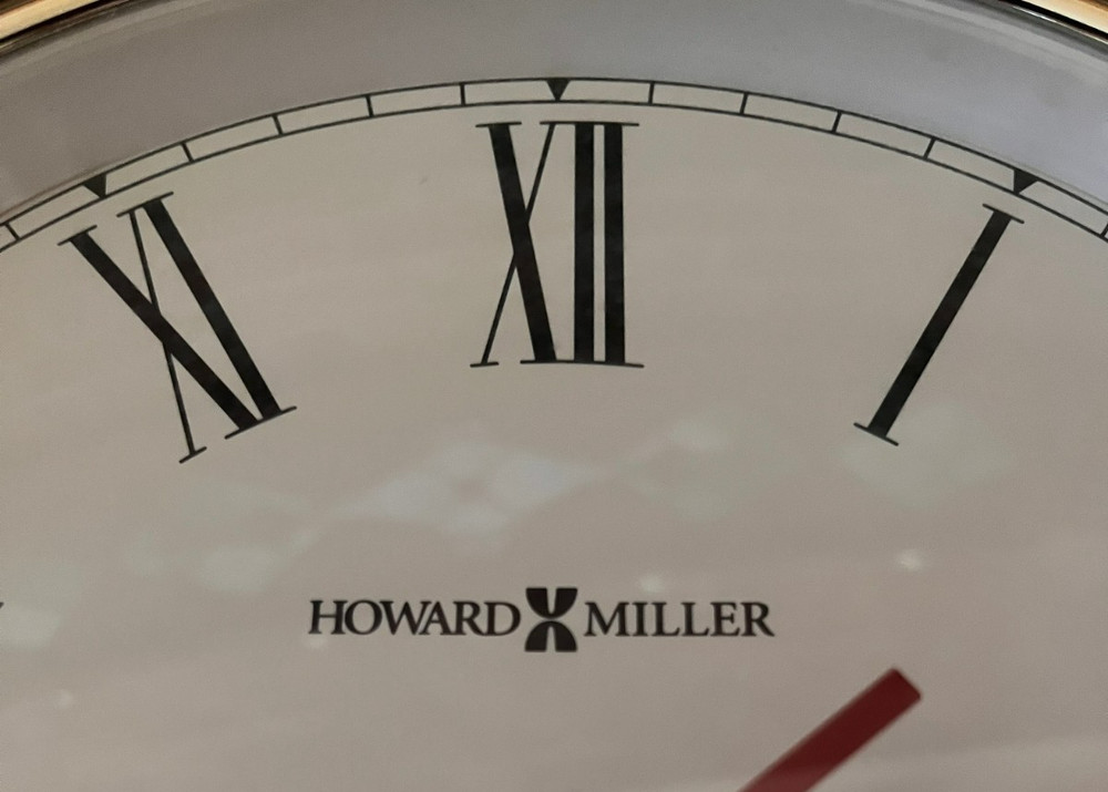 Howard Miller Octagonal Wall Clock Cherry Case Roman Numerals 14.5" Diameter