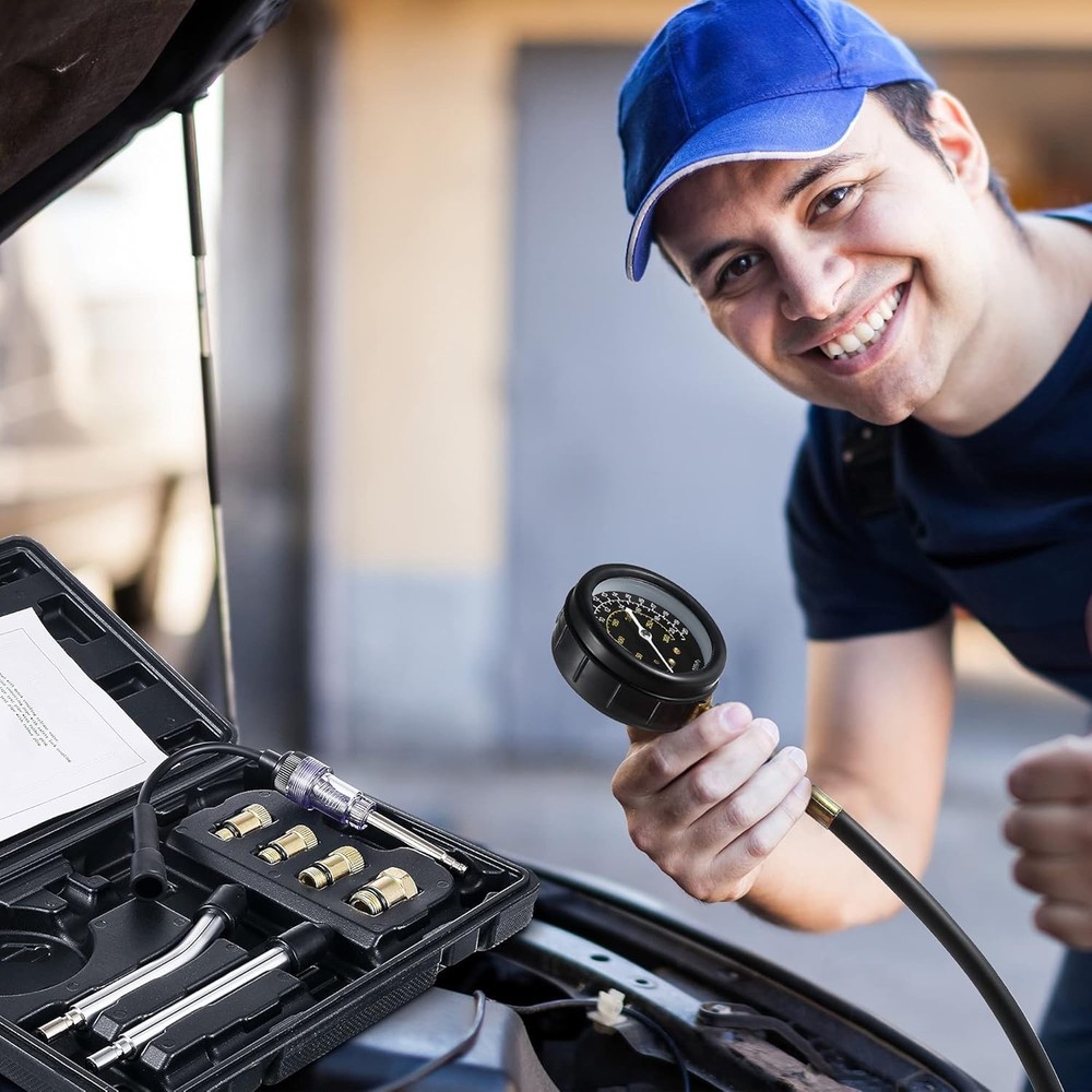 Universal Engine Testing Tools with Cylinder Pressure Gauge