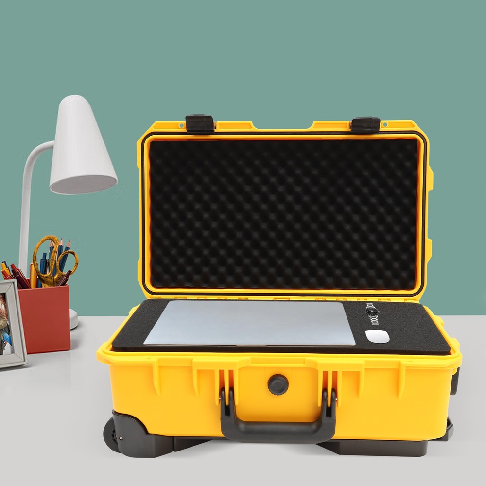 22" Camera Hard Case Protective Roller Waterproof Camera Carrying Case w/Foam