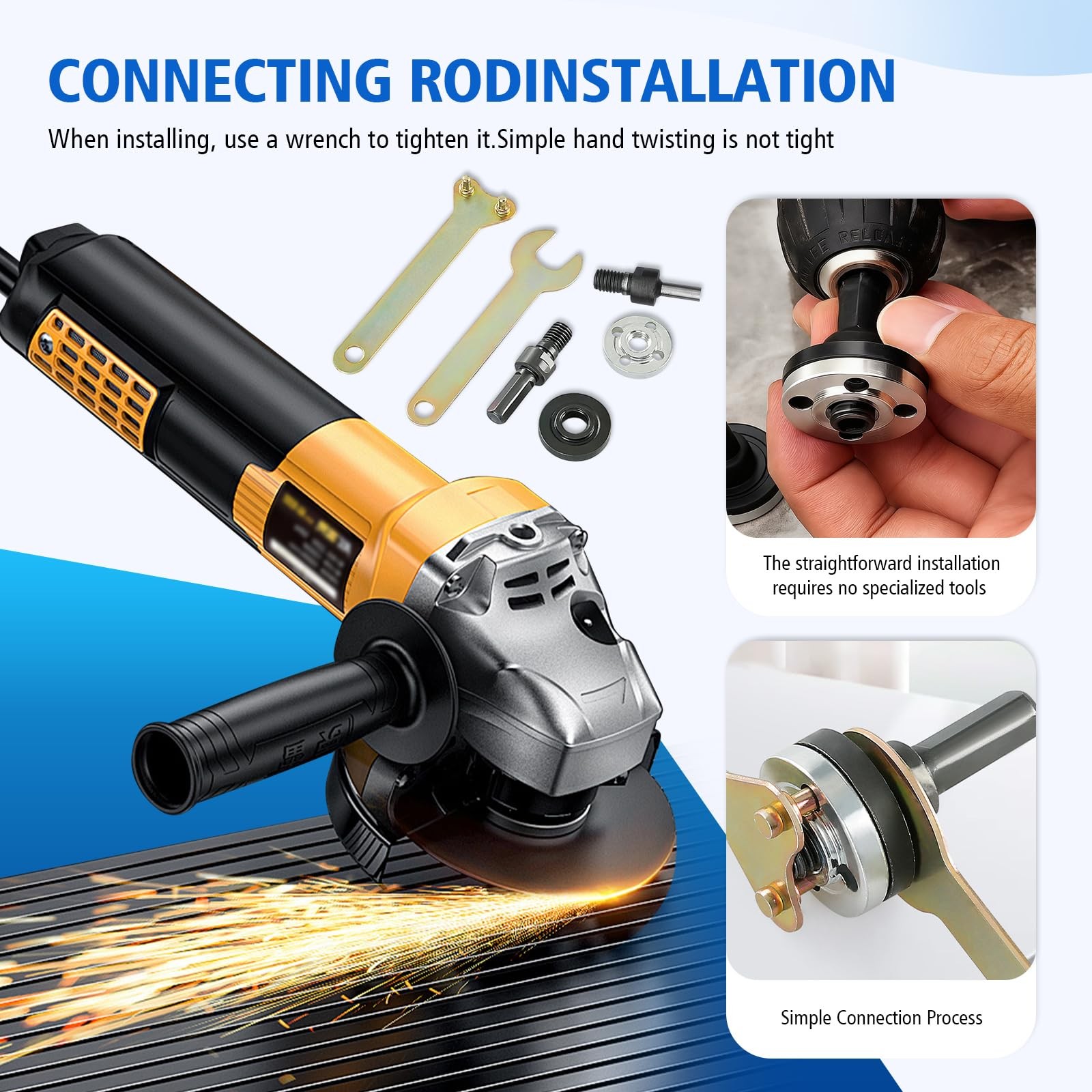 10PC Conversion Angle Grinding Adapter Connecting Rod Kit for Electric Drill,...