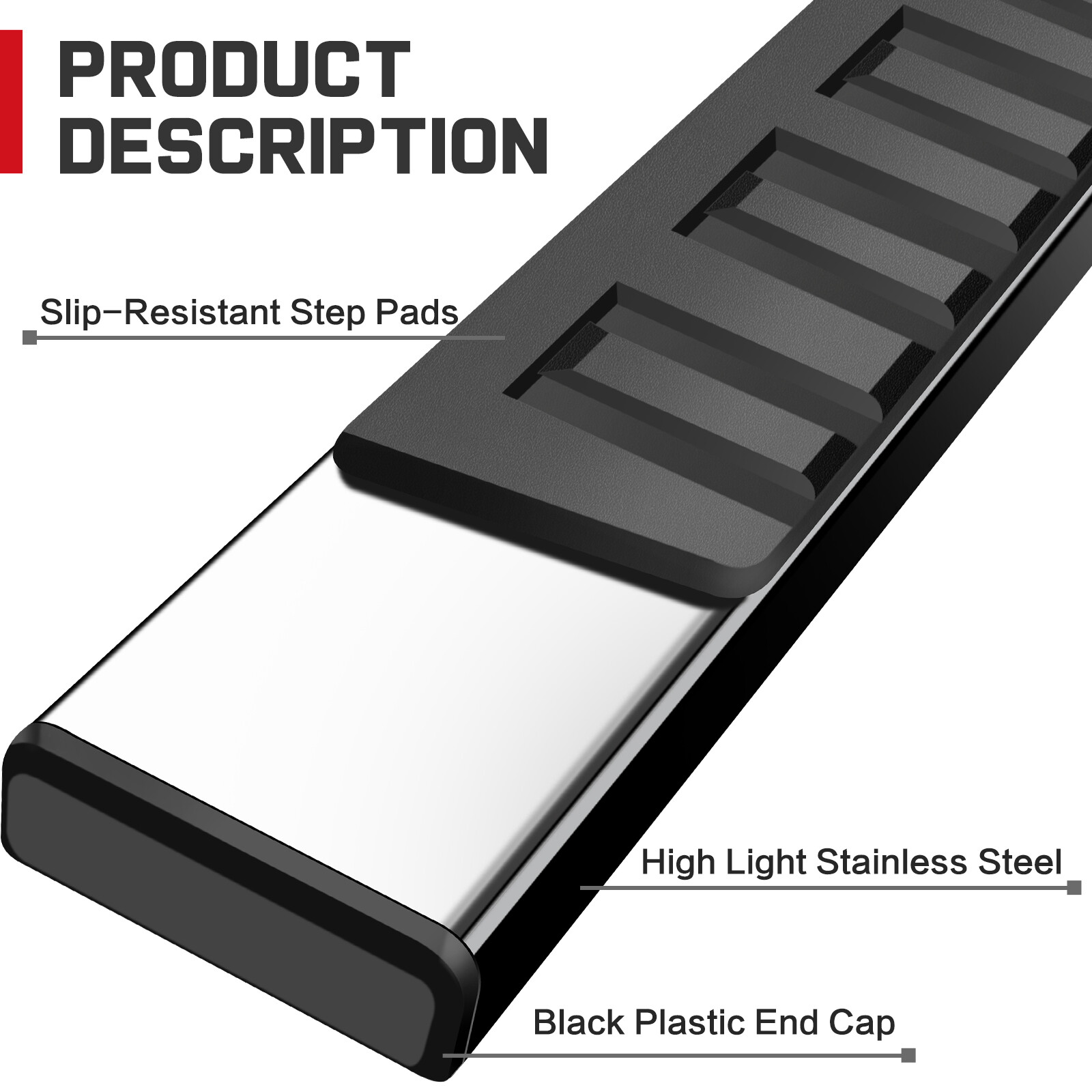 For 2009-2014 Ford F150 Super Crew Cab 6" Running Board Side Step Nerf Bar S/S H